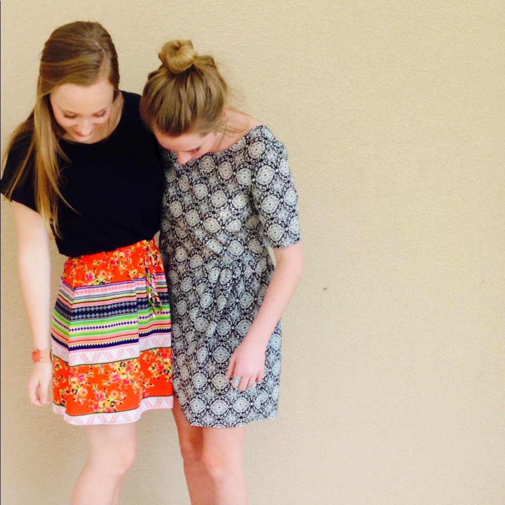 Colorful patterned skirt!